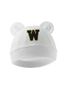 1pc Baby 26 Letter Tire Cap, Soft Cotton Warm, Suitable For Boys And Girls Newborn Daily Life Use. - White - View 10