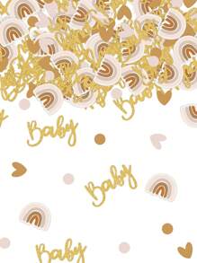 60pcs/100pcs/Pack Baby Gender Reveal Party Table Confetti Decorations Paper Scatter Baptism Newborn Birthday Decor Supplies