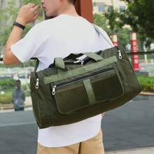 Mens Large Sports & Gym Holdall Bag - SPORTS TRAVEL WORK EQUIPMENT DUFFLE - Green - View 2