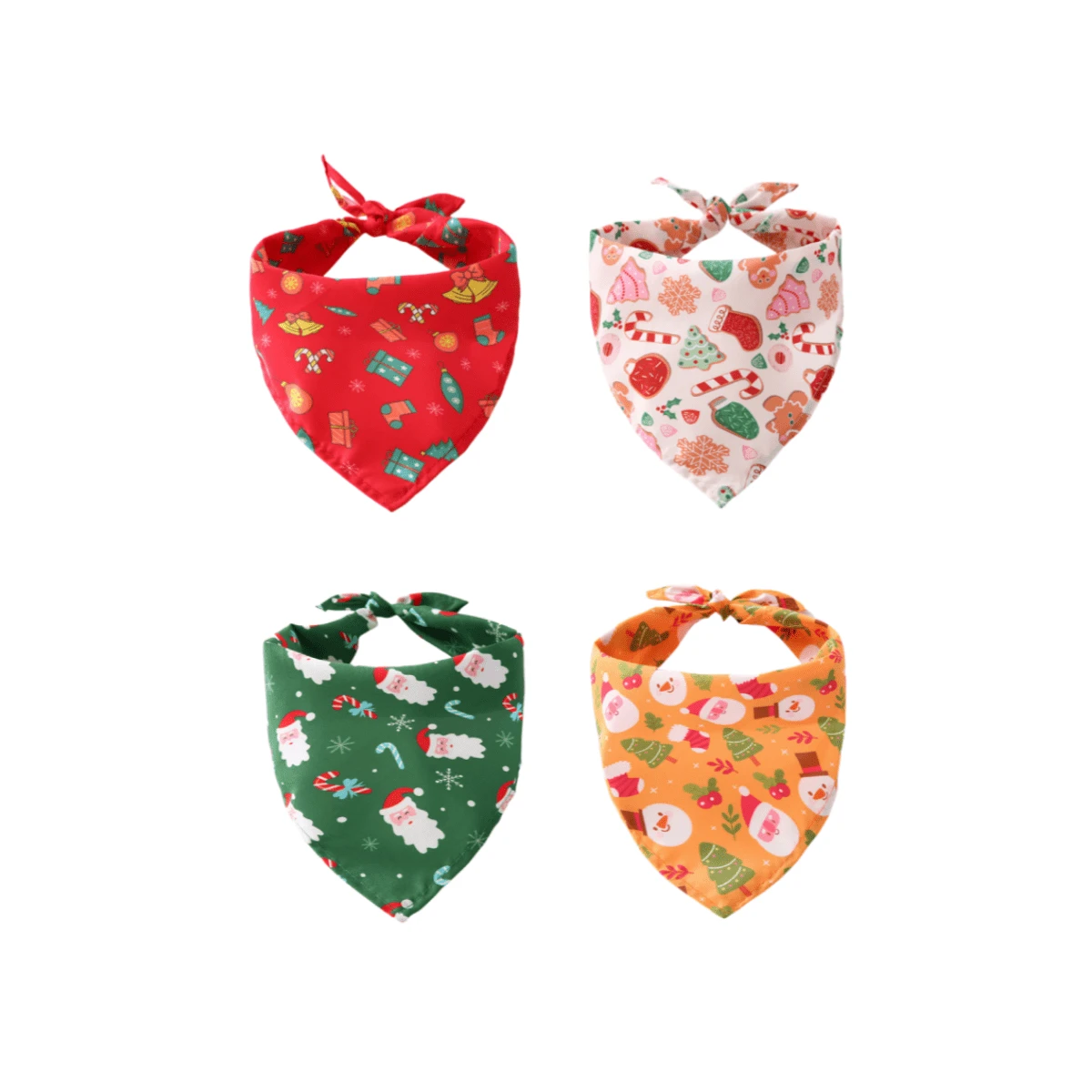 Christmas Dog Bandana ,Adjustable Triangle Bandana With Santa Claus