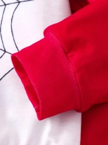 Jonge jongens lange mouwen spinnenweb patroon tweekleurige outfit