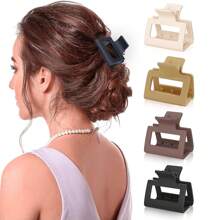 3 Stück Haarklammern mit doppelter Zahnreihe für dünnes Haar, 4,1 cm (ca. 1,6 Zoll) mittlere Größe, matte rutschfeste Kurzhaar-Accessoires für Frauen und Mädchen, Lässig Hair Jaw Clip, Haarklammern, Haarklemmen, Haarfänger-Clip, Schulsachen, College