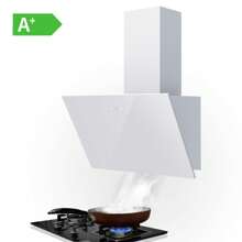 SNDOAS Dunstabzugshaube, 700 m³/h Starker Saugleistung, 9 Leistungsstufen, Dunstabzugshaube 60cm Umluft oder Abluftbetrieb, LED-Anzeige Touchscreen, Verzögerungs-Ausschaltfunktion, Schwarz [Energieklasse A+]