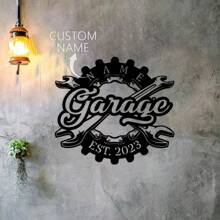 1pc Personalized Garage Metal Sign,Custom Workshop Sign,Garage Metal Wall Sign,Garage Decor,Auto Workshop Sign,Gift For Car Enthusiasts, Valentine Day, Valentine Day Decor