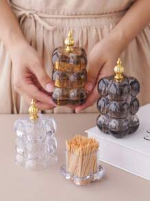 1 件形牙签筒容器、牙签、牙线和清洁棉签收纳盒，适用于万圣节、圣诞节、婚礼派对 - 彩色 - 查看 10