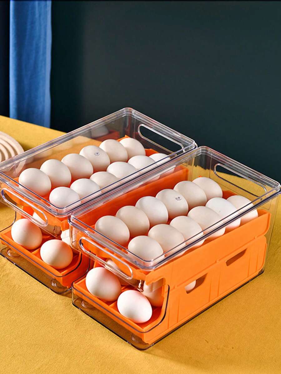 Home Refrigerator Slide Egg Carton Kitchen Large Capacity Double Layer