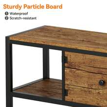 65-Inch TV Stand With Storage - Wooden Entertainment Center For Up To 75 Inch TVs, Features Closed Storage Spaces And Open Shelves For Living Room And Bedroom - 棕色 - 查看 4