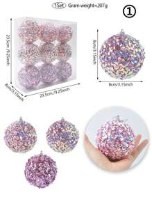 9PCS Christmas Ball Ornaments Shatter Proof Christmas Tree Hanging Decoration Flash Balls Thanksgiving Christmas Wedding Party DIY Wreath Decoration