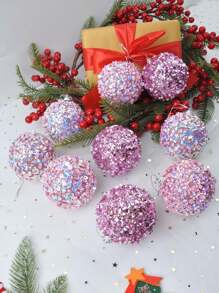 9PCS Christmas Ball Ornaments Shatter Proof Christmas Tree Hanging Decoration Flash Balls Thanksgiving Christmas Wedding Party DIY Wreath Decoration