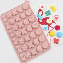 硅胶模具猫咪蝴蝶心软糖 - 藕粉色 - 查看 6