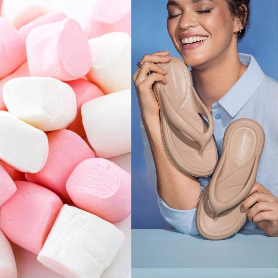 Piccadilly Marshmallow EVA Soft Comfort Flip Flops - Màu be - Xem 1