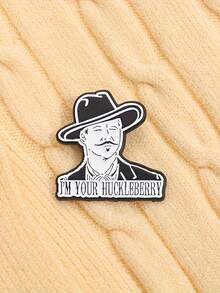 1 件创意黑色西装、黑色帽子、酷小伙别针、卡通胸针、趣味翻领徽章、服装、帽子和背包配饰、时尚创意胸针，是送礼的理想选择 - 彩色 - 查看 4