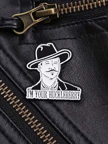 1 件创意黑色西装、黑色帽子、酷小伙别针、卡通胸针、趣味翻领徽章、服装、帽子和背包配饰、时尚创意胸针，是送礼的理想选择 - 彩色 - 查看 2