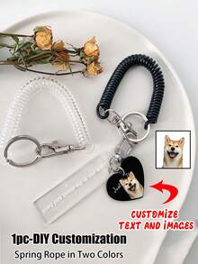 1 móc khóa hình Graffiti Acrylic dễ thương, có in hình và chữ, quà tặng cho thú cưng, bạn bè, cha mẹ, cặp đôi. - Nhiều màu - Xem 1