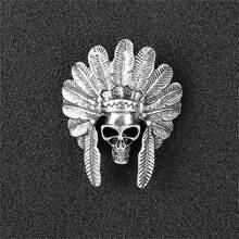 1 peça Broche em forma de ave de rapina feroz (morcego, lobo, águia) em estilo retrô dourado/prateado para terno masculino