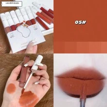 6入組/套絲絨啞光唇彩口紅泥不容易至唇妝適用於學生 - 6pcs/盒 - 查看 10