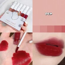 6入組/套絲絨啞光唇彩口紅泥不容易至唇妝適用於學生 - 6pcs/盒 - 查看 11