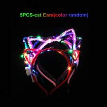 1PCS/5PCS LED 兔耳朵/角/猫耳朵/皇冠/眼镜发光头带适用于派对公主派对、婚礼、生日、清唱、毕业派对、音乐会、夜光派对装饰用品、新年圣诞节万圣节小礼物礼物分发最喜欢的礼物、圣诞节 - 彩色 - 查看 18