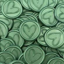 CYFUN DESIGN 25Pcs/30Pcs/50Pcs Heart/Flower Branch Pattern Wax Seal Stickers, Envelope Seal Stickers, Envelope Seal Self-Adhesive Gold Stickers For Wedding Party Birthday Gift Back To School