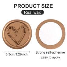 CYFUN DESIGN 25Pcs/30Pcs/50Pcs Heart/Flower Branch Pattern Wax Seal Stickers, Envelope Seal Stickers, Envelope Seal Self-Adhesive Gold Stickers For Wedding Party Birthday Gift Back To School