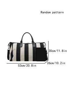 Travel Bag With High-End Feel, Large Capacity For Delivery Accommodation, Clothing Storage Bag, Portable Business Trip Boarding Luggage Bag, Crossbody Bag, Fashionable Color Block Stripe Design, Versatile Handbag For Suitcase Overnight Bag Gym Bag Duffle Bag Weekend Bag Duffel Bag For Luggage Carry On Bag College Bag Luggage Bags Weekender Bag Hospital Bag Holiday Winter Back To School Supplies Bag For School School Accessories School Stuff