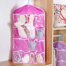 Organizador colgante de sobre la puerta, estantería portátil con 16 bolsillos transparentes para colgar detrás de la puerta, bolsa de almacenamiento montada en la pared para dormitorio, sala de estar, puerta, armario, pequeños artículos y organización de ropa, bolsas del día de los enamorados - Multicolor - Ver 20