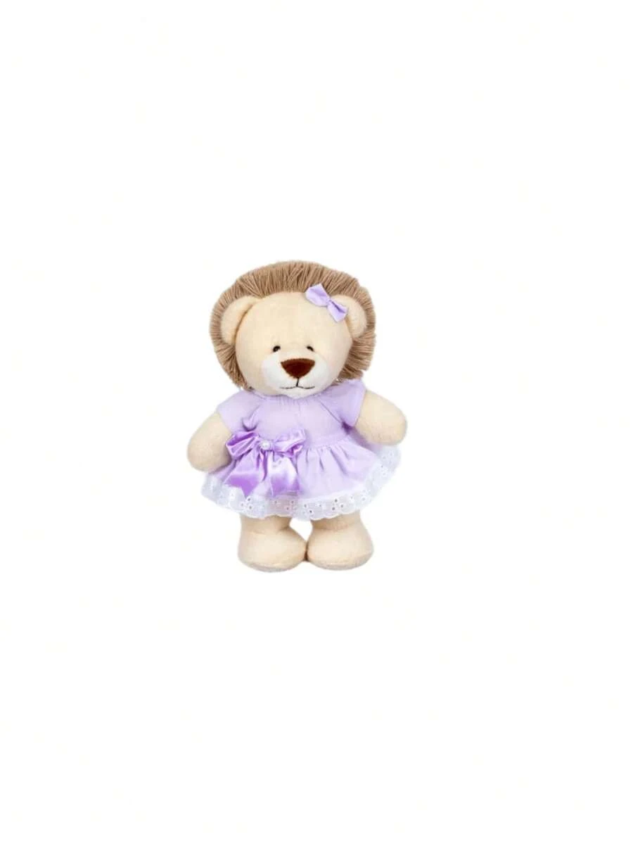 Plush Lion Standing Upright Girl 25 Cm - Niches And Decorations - LILAC - View 1