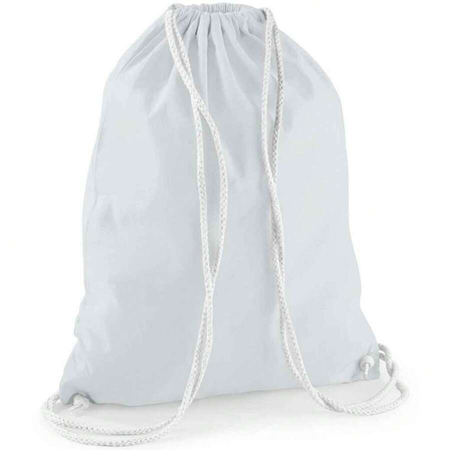 Westford Mill Cotton Drawstring Bag (Pastel Blue/White) - 淡藍色/白色 - 查看 1