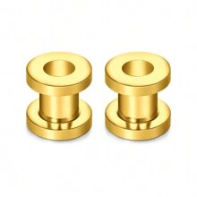 1Pair Simple Stainless Steel Ear Stretcher, 2mm4mm6mm8mm10mm Pulley Ear Expander, Unisex Ear Piercing Jewelry - Auricle - View 15