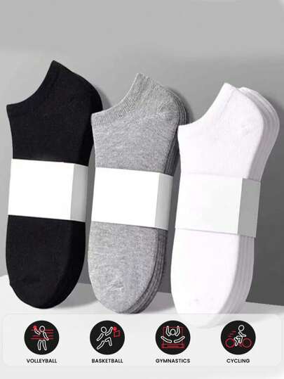 5 pares de calcetines deportivos blancos para deportes al aire libre
