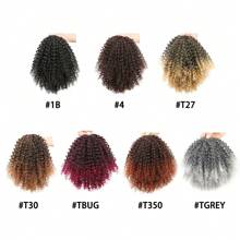 Synthetic Curly Ponytail Hair 10 Inch Short Kinky Curly Drawstring Ponytail For Women In Daily Clip In Fake Ponytail Synthetic Curly Pony Tails Hair Extensions - Multicolor - View 8