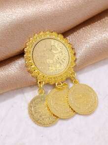 1 Pair Style Butterfly & Coin Metal Alloy Brooch, Women Scarf Clip, Suitable For Wedding, Party, Daily Wear (Pendant Randomly Sent Front And Reverse Side)