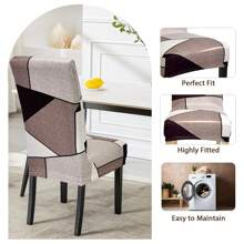 1/4/6pcs Milk Silk High-Back Chair Covers, Modern Polyester Stretch Dust-Proof Washable Slipcovers For Living Room Dining Room Bedroom