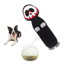 1 pezzo Bambola da masticare per animali domestici di Ognissanti, bambola di peluche per cani con fischietto e design del Grim Reaper, bambola da masticare resistente per la pulizia dei denti