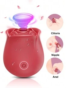 Vibrador en forma de rosa para mujeres, estimulador de succión para el punto G y el clítoris, juguete sexual impermeable para masturbación femenina y parejas, regalo de Navidad