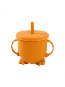 1 件儿童硅胶双柄学习饮料杯，吸管杯带零食杯盖，全新夏季系列