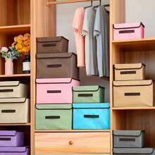 Organizer Boxes Made Of Multipurpose Foldable TNT With Lid - 棕色 (G) - 查看 6