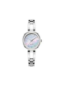 CITIZEN Eco-Drive 手表女士时尚手表优雅纤薄不锈钢表带，适合女士休闲装的礼物，电量不足警告功能，28 毫米渐变表壳，EM0631-83D - 漸層 - 查看 2