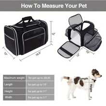 IISVGE 航空认证宠物航空箱，适用于体重低于 22 磅的猫狗。可折叠宠物航空箱，带口袋和可拆卸羊毛垫，便携式猫包，柔软宠物航空箱。小型猫狗专用柔软宠物旅行包，采用耐用牛津布和透气网布制成。宠物就医和户外探险背包，可水洗柔软床垫（宠物主人礼物/情人节礼物/万圣节礼物） - 彩色 - 查看 9