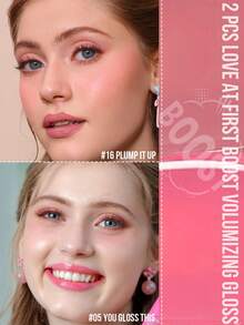 Misslyn 2支装 Love At First Boost 丰唇蜜。Love At First Boost 丰唇蜜，保湿滋润，持久水润，甜美可人，适合Y2K妆容、派对、海滩、旅行、度假、露营、户外活动、送礼、玫瑰时尚女孩、新年妆容、角色扮演、最佳旅行、节日、缤纷多彩、校园、学校、魅力氛围、中国新年、情人节礼物，纯素，无动物实验 - 05+16 - 查看 2