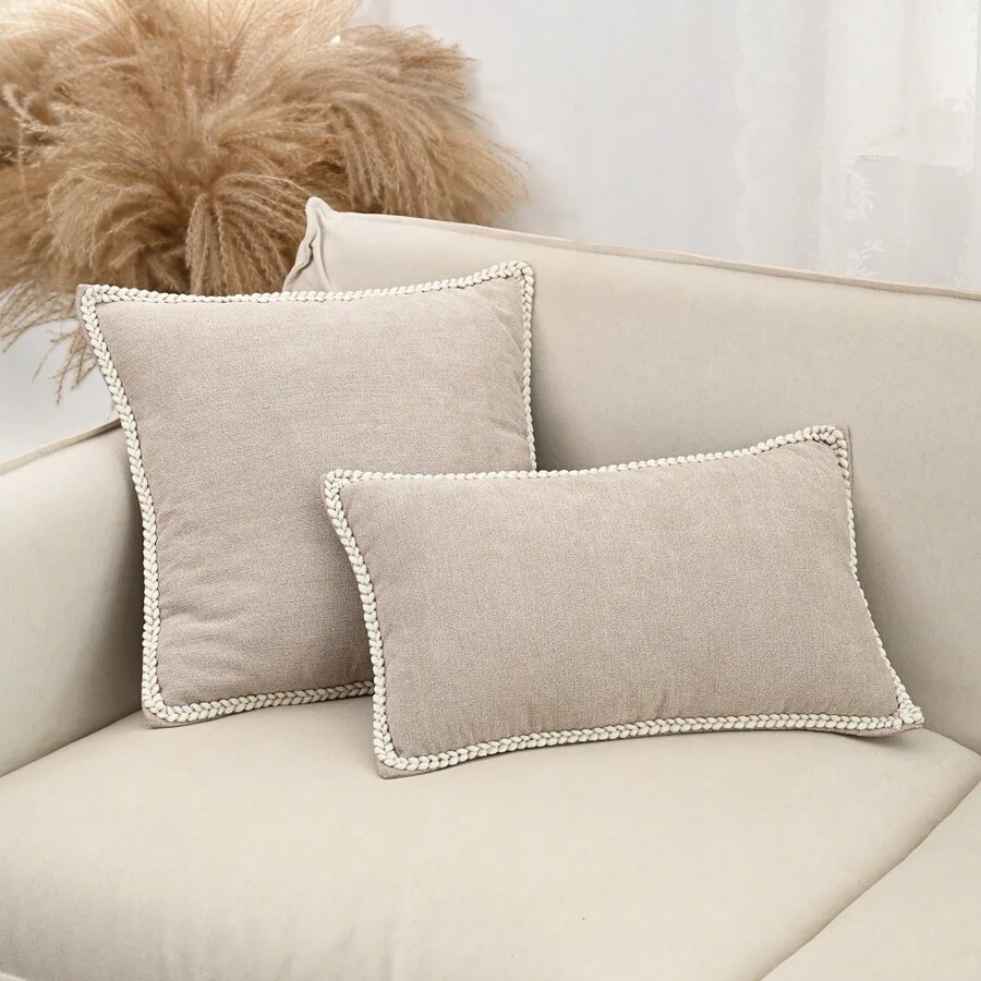 1pc Chenille Braided Decorative Throw Pillow Case For Living Room, Sofa, Bedroom