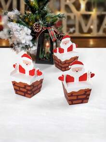 7pcs Cute Santa Chimney Candy Box Perfect For Christmas Party Favor And Packaging Christmas Decorations Christmas Decor Christmas Gifts Christmas Party Supplies Christmas Gift Bags Christmas Bags Christmas Stickers - Multicolor - View 1