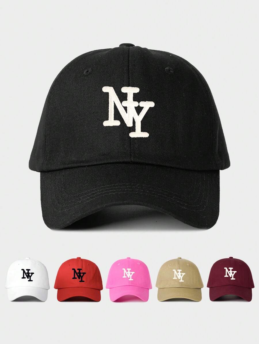 1 pieza Gorra de béisbol de NY bordada, sombrero casual ajustable con protección solar para exteriores, adecuado para primavera, otoño, viajes, playa para hombres y mujeres, estilo Y2K Halloween - gorra de beisbol - Ver 1
