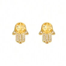 1 Cặp bông tai đính đá Zirconia hình chuồn chuồn, chim và hoa thiết kế sang trọng, đa năng cho các dịp và ngày lễ của phụ nữ - Vàng - Xem 22