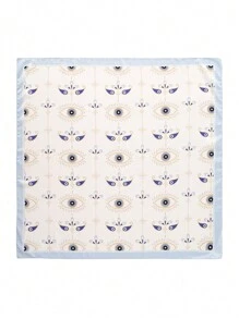 1 件简约印花 90 厘米方形围巾，新款春季头巾风格头巾，百搭腰带，女士配饰腰带