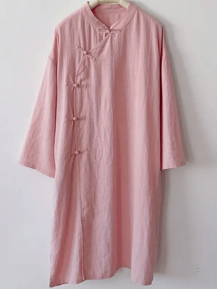 Women's Elegant Solid Color Qipao Cheongsam Chinese Dress With Button