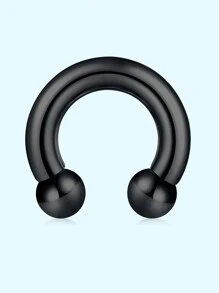 1pc Punk PA Ring Horseshoe Circular Barbell 316L Stainless Steel Body Jewelry For Women And Men Halloween Gift Daily Decoration - Multicolor - View 12