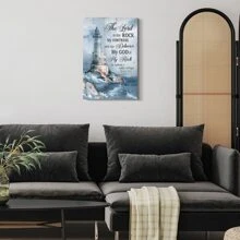 1 Pc Framed Jesus Canvas The Lord Is My Rock And My Fortress Wall Art Posters, Canvas Print Posters Artwork Wall Art Painting, Decoration Picture Living Room Home Decor