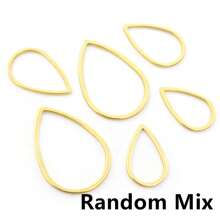 20pcs 304 Stainless Steel Gold Plated Charms Pendant Drop Shape Closed Frame Rings For DIY Earring Jewelry Makings Findings Accessories