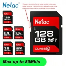 NETAC SDXC記憶卡，SD卡閃存卡256GB 128GB 64GB 32GB適用於相機，P600kjh - 彩色 - 查看 2